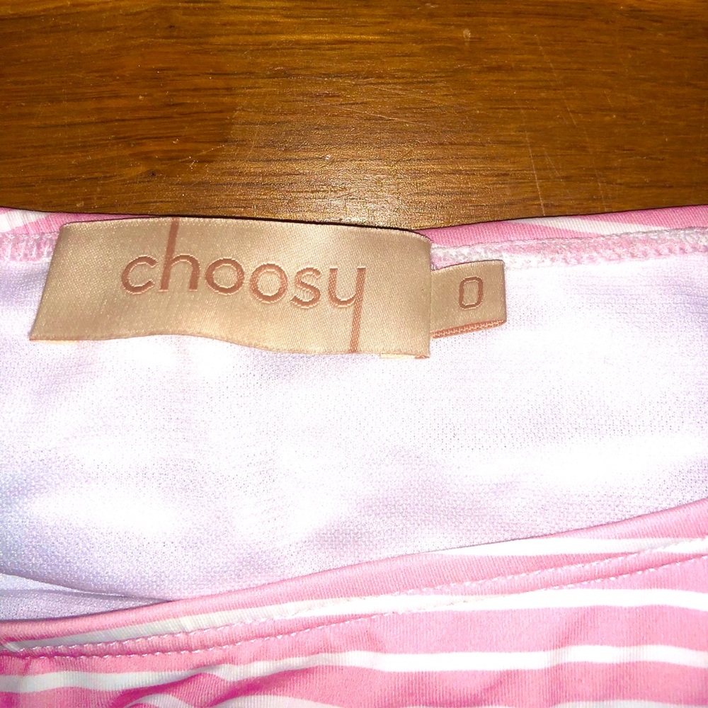 👙 Pink And White Striped Ruffle Bikini - Picture 3 of 3